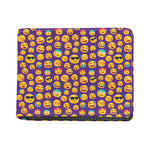 Purple Emoji Pattern Print Bifold Wallet