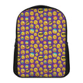 Purple Emoji Pattern Print Casual Backpack