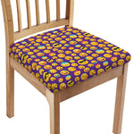 Purple Emoji Pattern Print Chair Cushion Cover