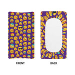 Purple Emoji Pattern Print Changing Pad Cover