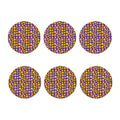 Purple Emoji Pattern Print Coaster Set