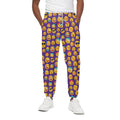 Purple Emoji Pattern Print Cotton Sweatpants