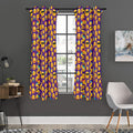 Purple Emoji Pattern Print Grommet Curtain Panels