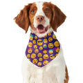 Purple Emoji Pattern Print Dog Bandana