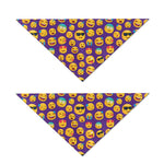 Purple Emoji Pattern Print Dog Bandana