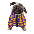 Purple Emoji Pattern Print Dog Zip Up Jacket