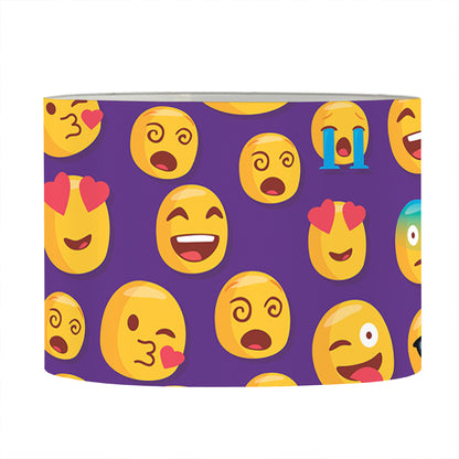 Purple Emoji Pattern Print Drum Lamp Shade