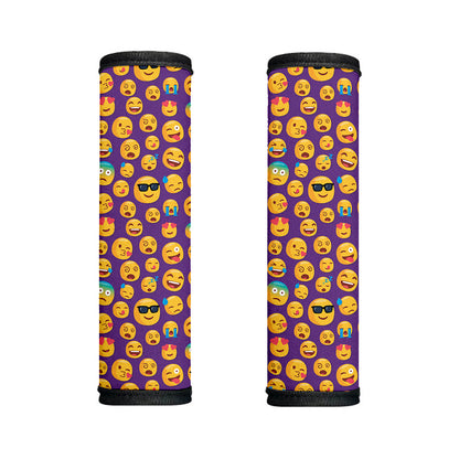 Purple Emoji Pattern Print Handle Covers