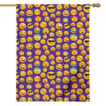 Purple Emoji Pattern Print House Flag