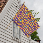 Purple Emoji Pattern Print House Flag