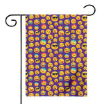 Purple Emoji Pattern Print House Flag