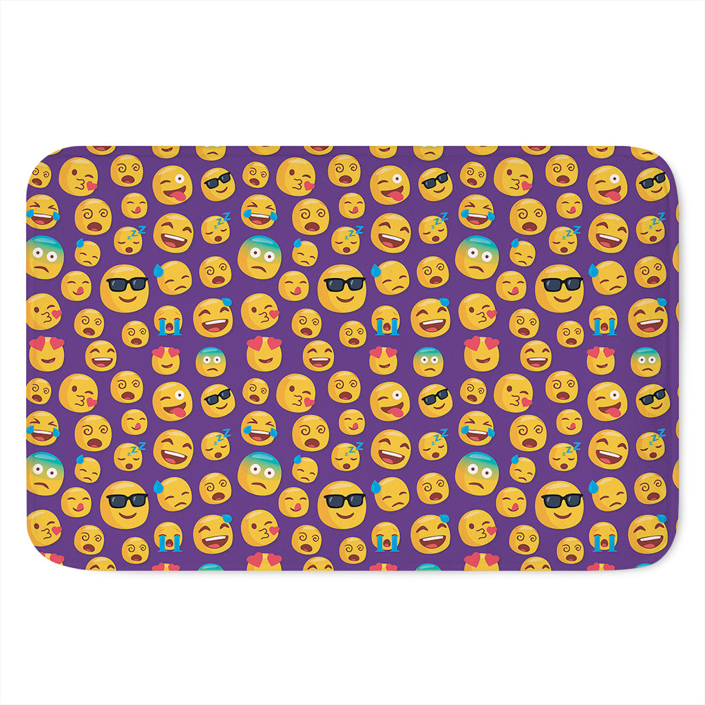 Purple Emoji Pattern Print Indoor Door Mat