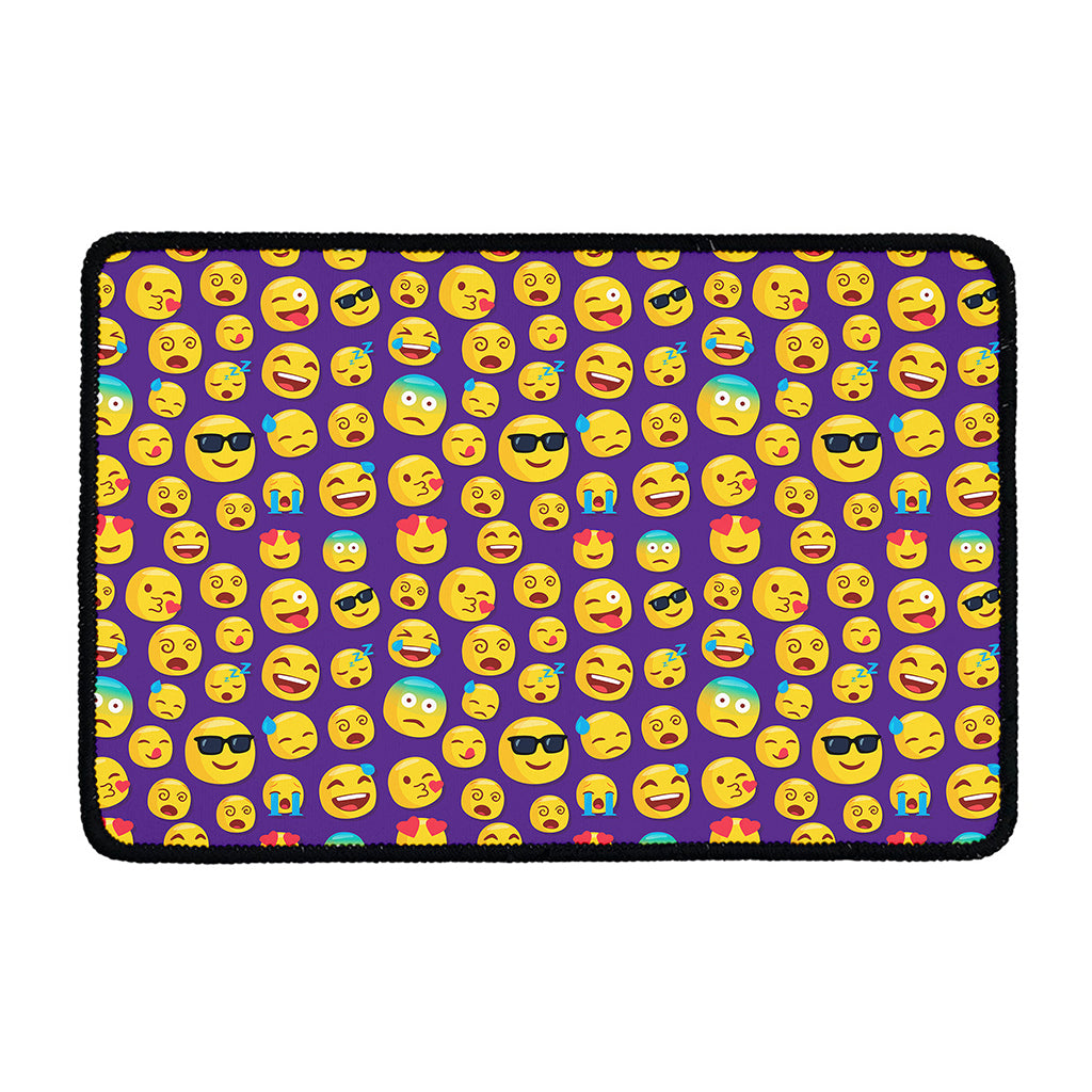 Purple Emoji Pattern Print Kitchen Mat