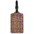 Purple Emoji Pattern Print Luggage Tag