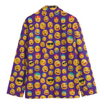 Purple Emoji Pattern Print Men's Blazer