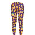 Purple Emoji Pattern Print Men's Leggings