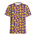 Purple Emoji Pattern Print Men's Athletic T-Shirt