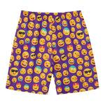 Purple Emoji Pattern Print Men's Swim Trunks