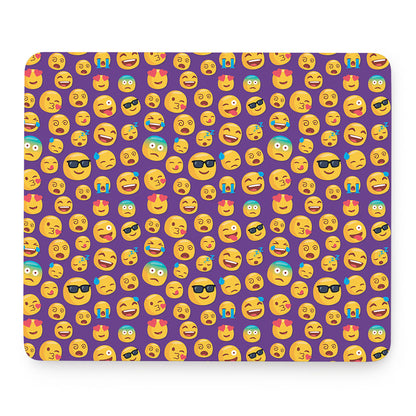 Purple Emoji Pattern Print Mouse Pad