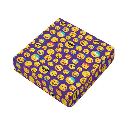 Purple Emoji Pattern Print Outdoor Seat Cushion Cover