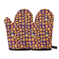 Purple Emoji Pattern Print Oven Mitts