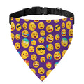 Purple Emoji Pattern Print Over The Collar Dog Bandana