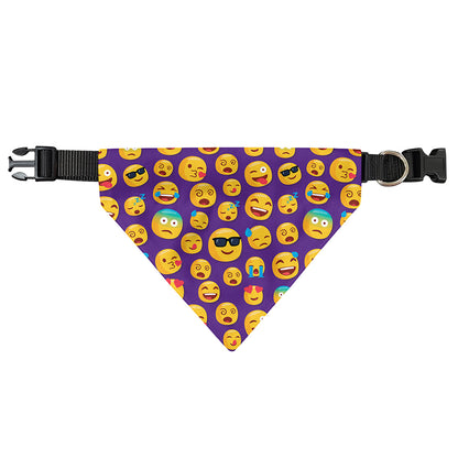 Purple Emoji Pattern Print Over The Collar Dog Bandana