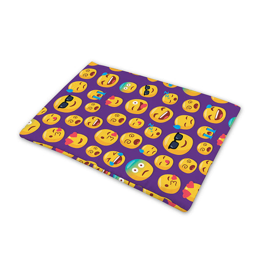 Purple Emoji Pattern Print Pet Cooling Mat Cover