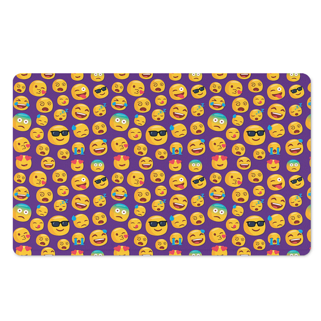 Purple Emoji Pattern Print Polyester Doormat