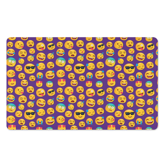 Purple Emoji Pattern Print Polyester Doormat