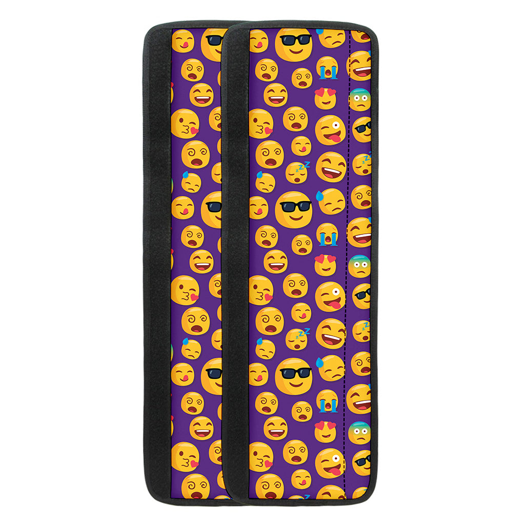Purple Emoji Pattern Print Refrigerator Handle Covers