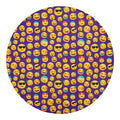 Purple Emoji Pattern Print Round Blanket