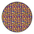 Purple Emoji Pattern Print Round Floor Mat