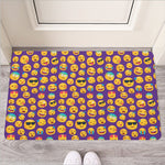 Purple Emoji Pattern Print Rubber Doormat
