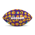 Purple Emoji Pattern Print Rugby Ball