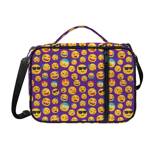 Purple Emoji Pattern Print Shoulder Strap Bible Bag