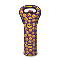 Purple Emoji Pattern Print Single Neoprene Wine Tote
