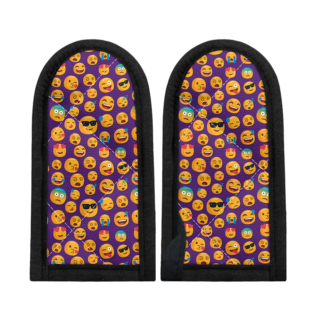 Purple Emoji Pattern Print Skillet Handle Cover