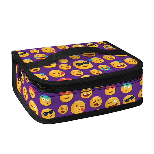 Purple Emoji Pattern Print Small Lunch Bag