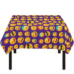Purple Emoji Pattern Print Tablecloth