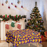 Purple Emoji Pattern Print Tablecloth