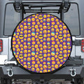 Purple Emoji Pattern Print Tire Cover