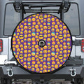Purple Emoji Pattern Print Tire Cover With Camera Hole
