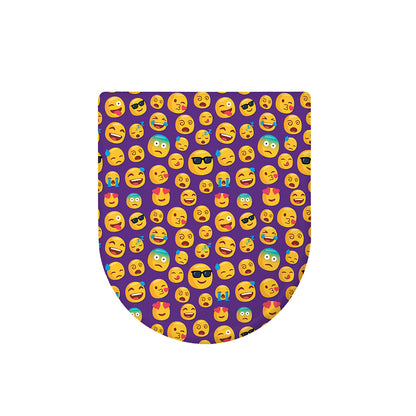 Purple Emoji Pattern Print Toilet Lid Cover