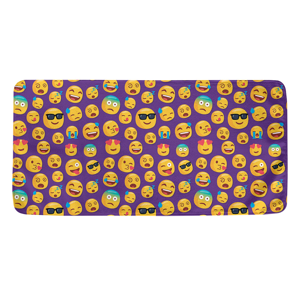 Purple Emoji Pattern Print Towel