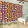 Purple Emoji Pattern Print Wall Sticker