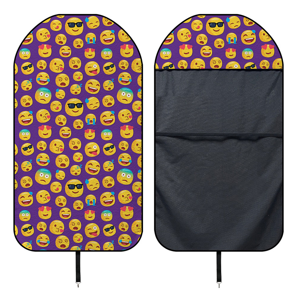 Purple Emoji Pattern Print Waterproof Car Seat Cover