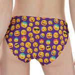 Purple Emoji Pattern Print Women's Panties