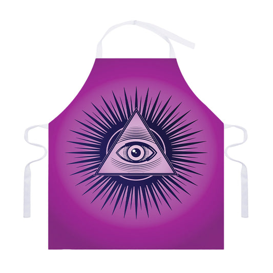 Purple Eye of Providence Print Adjustable Apron