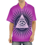 Purple Eye of Providence Print Aloha Shirt